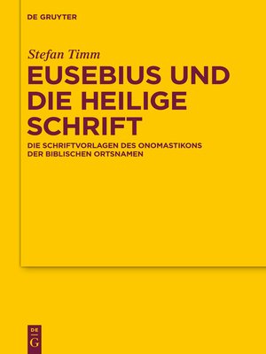 cover image of Eusebius und die Heilige Schrift